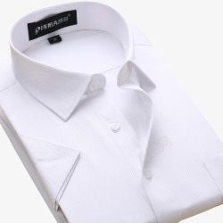 白色圆领时尚简约职业化衬衫素材