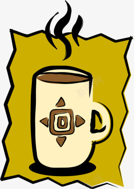 手绘的咖啡标签矢量图图标图标