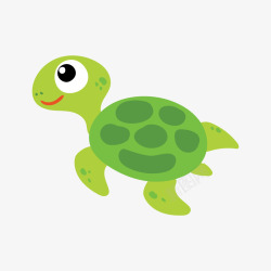 绿色的海洋动物海龟矢量图素材