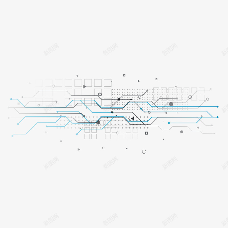 蓝色科技芯片元素矢量图ai免抠素材_88icon https://88icon.com 交织 点状 科技 纹理 网络 芯片 蓝色 质感 矢量图