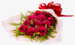 红玫瑰鲜花花束素材