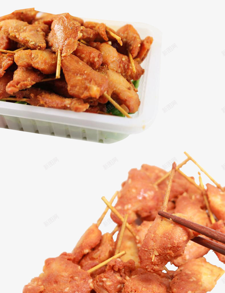 休闲食品盒子牙签肉png免抠素材_88icon https://88icon.com 休闲小吃 牙签 牙签肉 零食