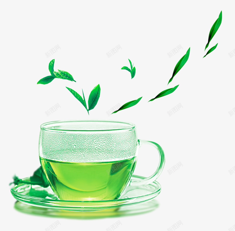 绿茶png免抠素材_88icon https://88icon.com 绿叶 绿茶 茶具 茶叶 茶壶 茶杯