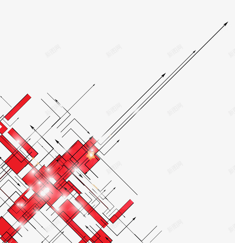 红色发光箭头png免抠素材_88icon https://88icon.com 几何图形 几何图案 直线箭头 箭头 红色 红色几何 黑色箭头