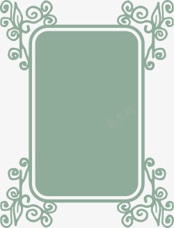 绿色欧式花纹边框矢量图素材
