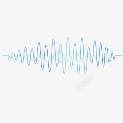声音波纹蓝色渐变波浪矢量图素材