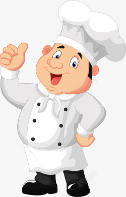 手绘大拇指点赞点赞的厨师高清图片