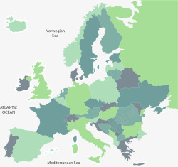 绿色拼图欧洲地图矢量图素材