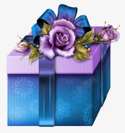 紫蓝色礼物盒子素材
