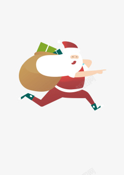 奔跑的圣诞老人素材