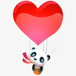 卡通可爱的小熊乘坐热气球素材