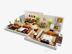整套房间模型3D房屋模型高清图片