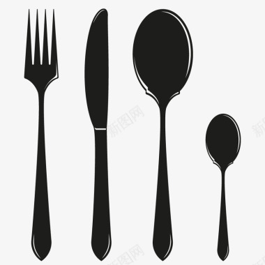 西餐厅宣传用刀叉勺图标图标
