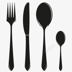 刀叉勺西餐厅宣传用刀叉勺图标高清图片