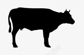 牛png免抠素材_88icon https://88icon.com 剪影 动物 奶牛 有角的动物 牛形状 黑白牛