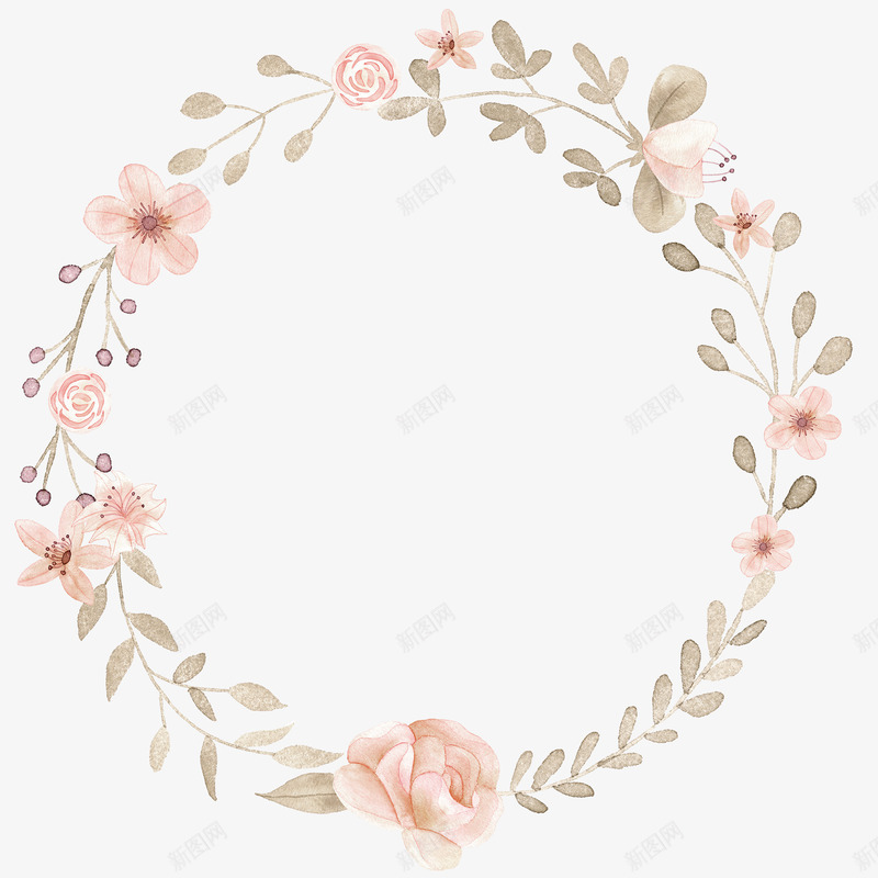 卡通手绘整洁的花环png免抠素材_88icon https://88icon.com 创意 动漫动画 卡通手绘 柔和 温馨 漂亮的 简洁的 简约