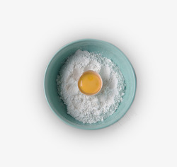 盛着鸡蛋面粉的碗素材