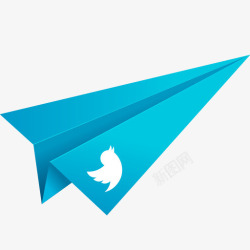 社会化蓝色折纸纸飞机社会化媒体推特社高清图片