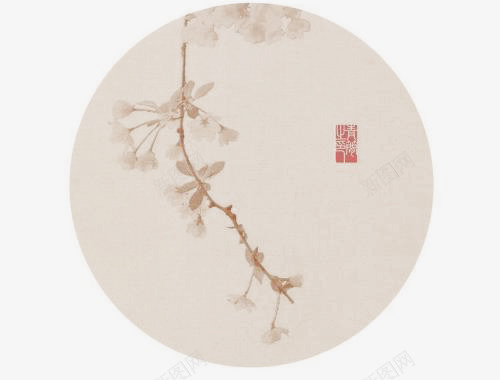 花朵工笔画边框png免抠素材_88icon https://88icon.com 中国风 工笔画 花朵 边框设计