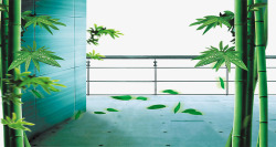 地产海报元素绿色竹子素材