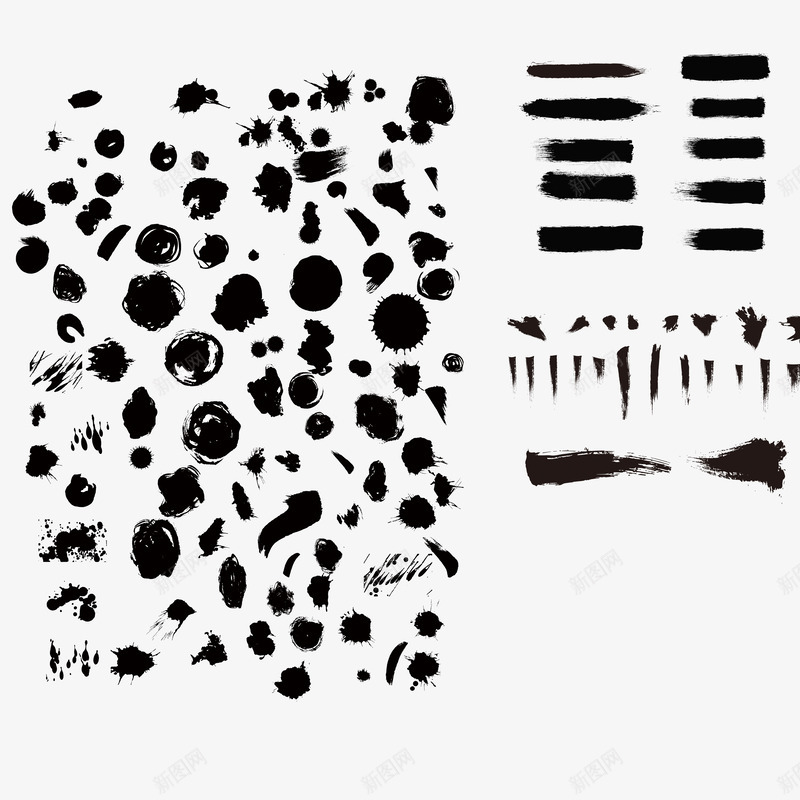毛笔笔刷笔触大集合png免抠素材_88icon https://88icon.com 实心点 毛笔 笔刷 笔触 运笔 集合