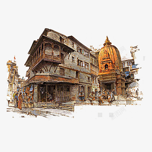 老上海街头手绘png免抠素材_88icon https://88icon.com 上海街景 手绘 手绘老上海 素材 老上海 街头