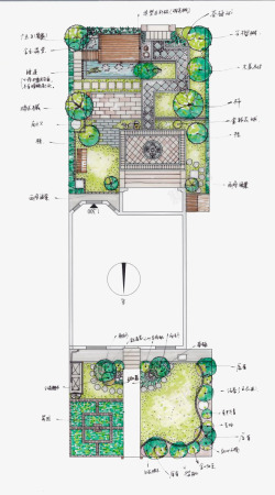 环境设计平面结构分析马克笔庭院高清图片