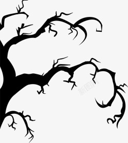 黑色树枝黑色枯树枝图标高清图片