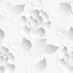 白色墙纸3D花卉背景高清图片