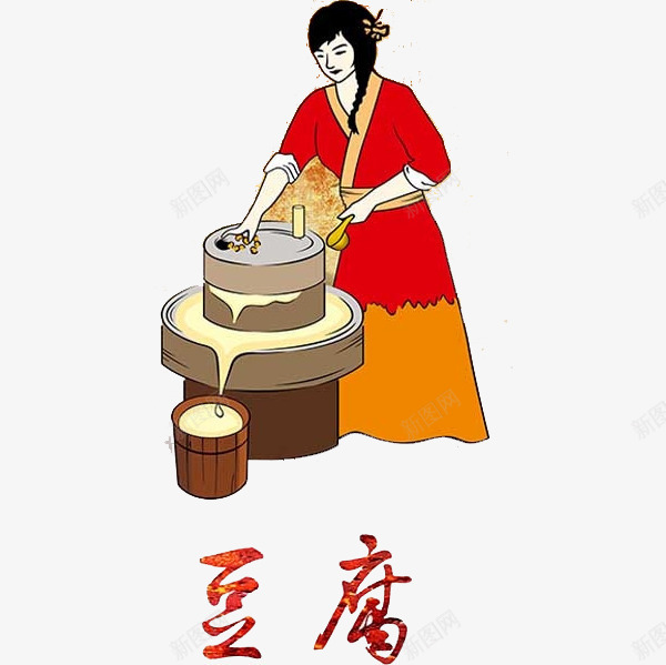 古代磨豆腐png免抠素材_88icon https://88icon.com 卡通 古代制作豆腐流程图 女人 女子 手绘 磨豆腐