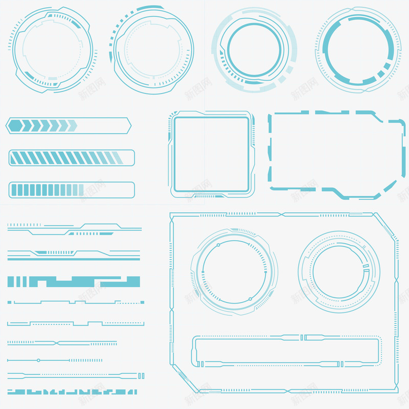 蓝色科技边框矢量图eps免抠素材_88icon https://88icon.com 现代科技边框 矢量图 矢量边框 科技 科技感框 科技边框 蓝色 蓝色边框 边框PNG 边框下载