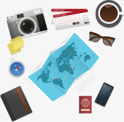 手绘护照手绘旅行相关用品高清图片