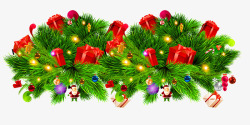 彩色圣诞树装饰礼盒元素素材