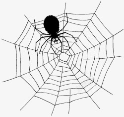 蜘蛛黑色蜘蛛蜘蛛网卡通装饰素材
