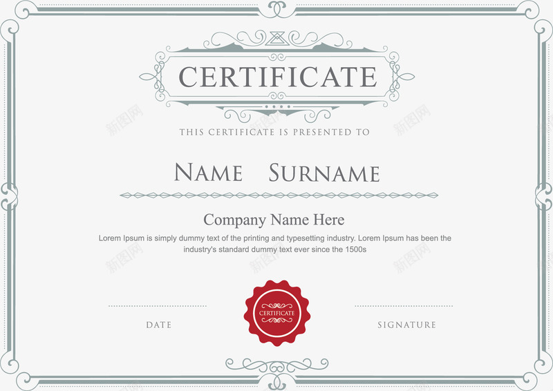 欧式证书矢量图ai_88icon https://88icon.com 手绘技能证书 技能证书 技能证书ico 技能证书icon 欧式 职业技能证书模板 边框 矢量图