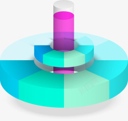 多彩拼接圆柱素材