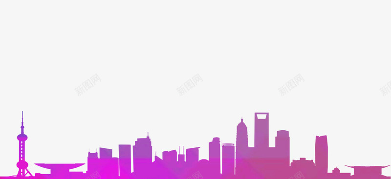紫色的城市png免抠素材_88icon https://88icon.com 写字楼 城市 楼房 电视塔 紫色 高楼大厦