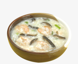 海鲜香菇虾仁粥米粥素材