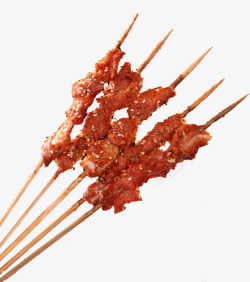 中国新疆新疆风味羊肉串烧烤高清图片
