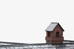 屋顶上的房子烟囱素材