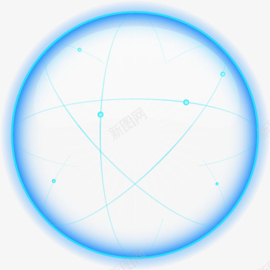 环形拼图手绘蓝色科技光圈图标图标