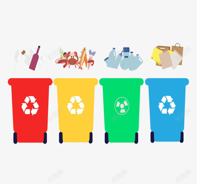 垃圾分类爱护环境psd免抠素材_88icon https://88icon.com 其它垃圾 厨余垃圾 可回收垃圾 垃圾分类 垃圾桶 文明城市 有害垃圾