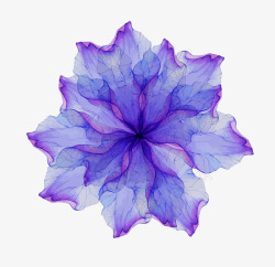 蓝紫色花水彩蓝紫透明花高清图片