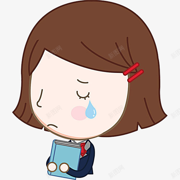 失落的女孩png免抠素材_88icon https://88icon.com 书本 卡通 哭啼的 失落的 小女孩 插图 眼泪