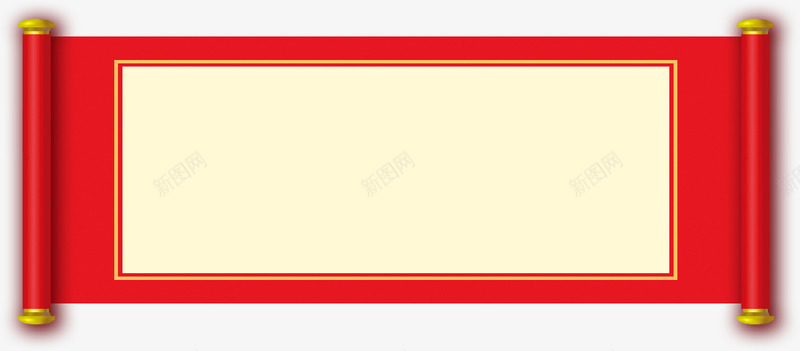 红色画轴矢量图ai免抠素材_88icon https://88icon.com 圣旨 画轴 红色 黄色 矢量图