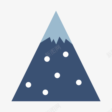 灰色扁平化雪山元素矢量图图标图标