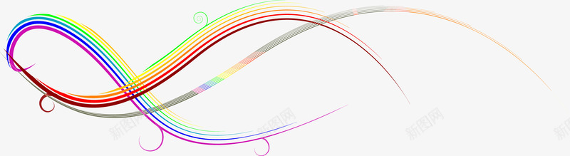 彩色动感曲线矢量图eps免抠素材_88icon https://88icon.com 七彩 动感 彩色 彩虹线条 曲线 矢量线条 线条素材 矢量图
