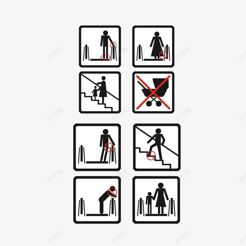 多种电梯标志正确与错误行为png免抠素材_88icon https://88icon.com 危险 安全 正确与错误行为 电梯标志