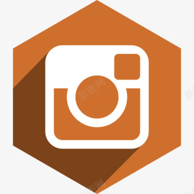 social六角Instagram媒体阴影图标图标