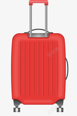 卡通红色行李箱拉杆箱素材